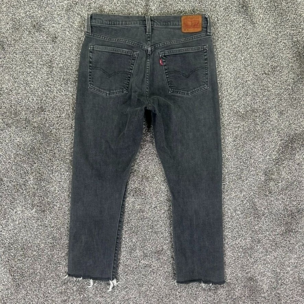Levis 501XX‎ Selvedge Denim Skinny Jeans Distressed Hem Dark Grey Womens 29x22 - Picture 3 of 15